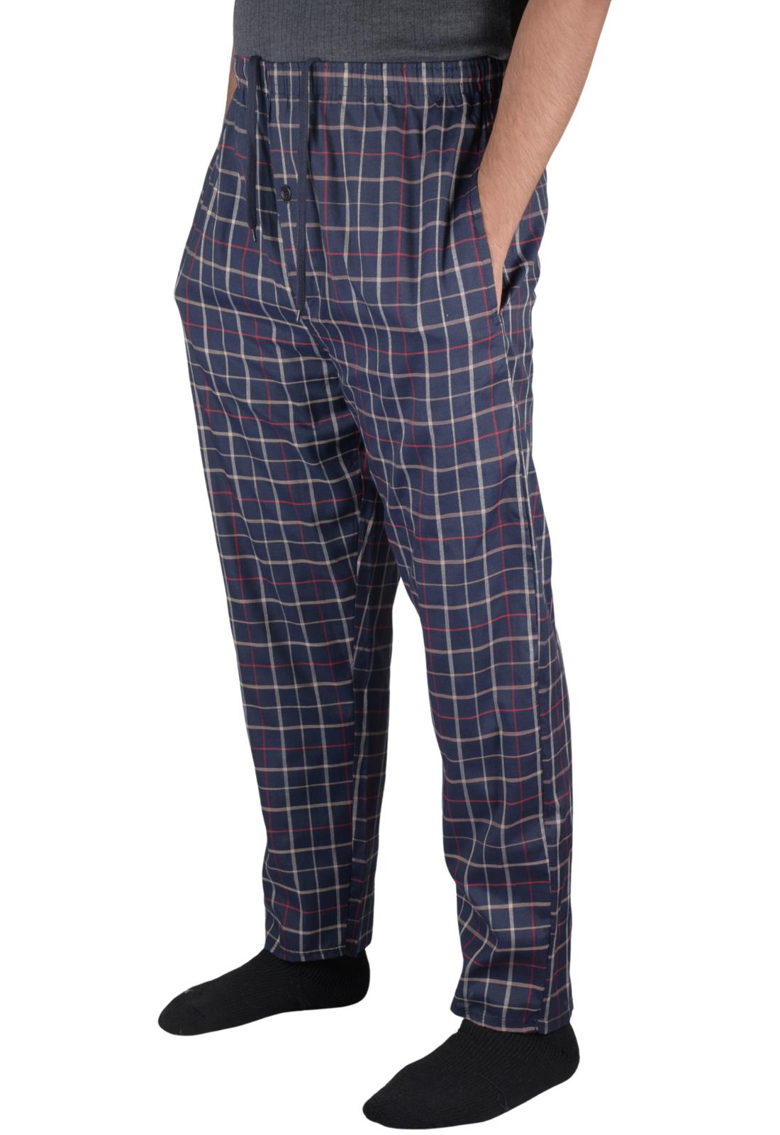 Paquete de 2 pantalones de pijama para hombre tejidos a cuadros de algodón ropa de dormir a cuadros pantalones de salón - Imagen 14 de 33