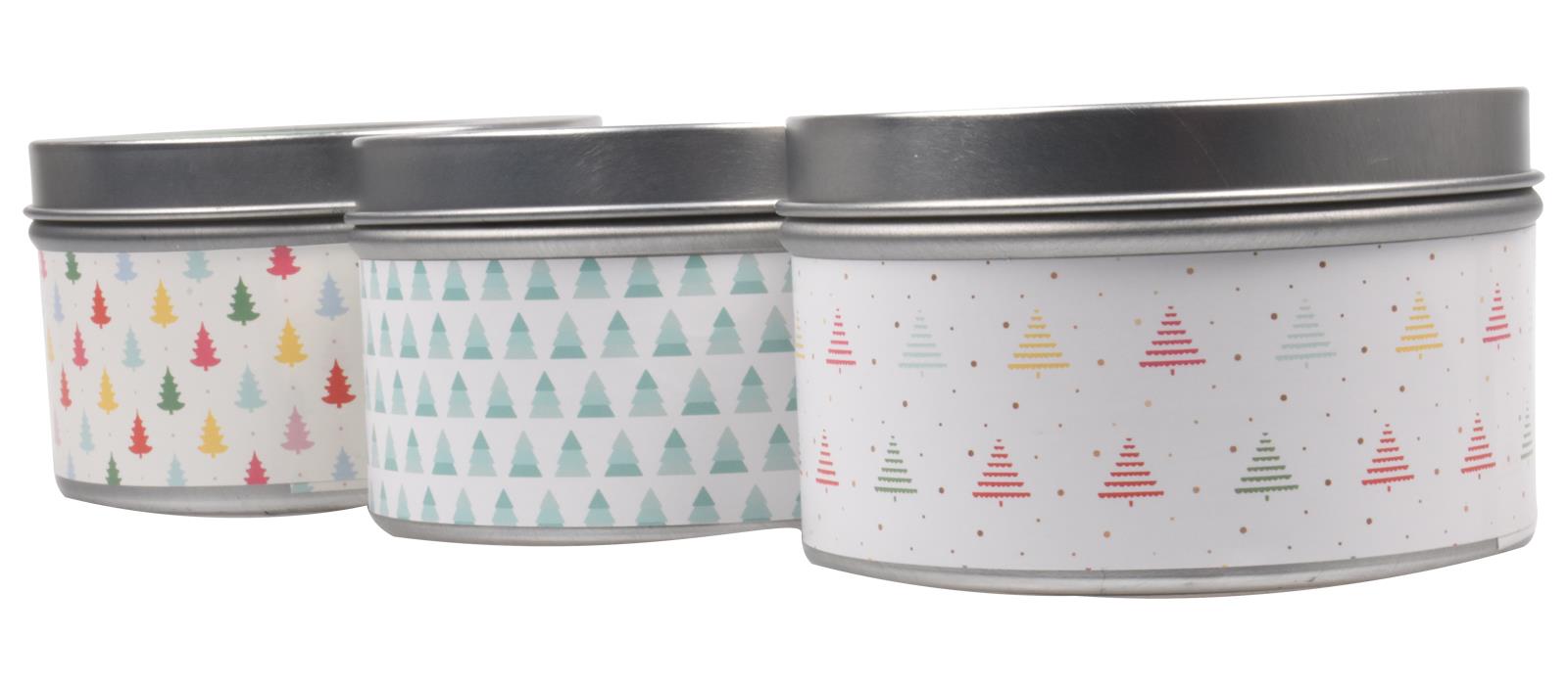 Scented Candles New Set of 3 Festive Christmas Decorative Tin Xmas Gift set - Picture 80 of 99