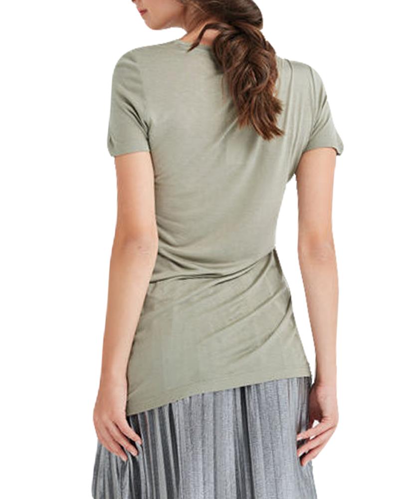 Mujer Verano Camiseta Larga Cordón Liso Mangas Cortas Blusa Informal Camiseta Prendas para el torso - Imagen 24 de 24