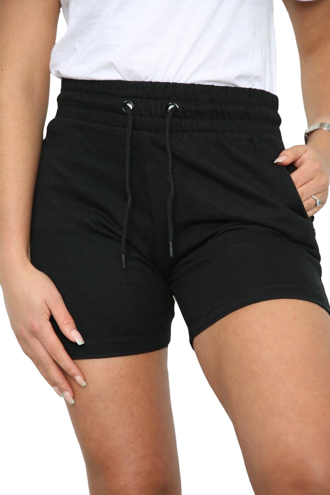 Ladies Shorts Summer Gym Sweat Fleece Tie Elasticated Waist Cycling Pants S-XL - Picture 3 of 21