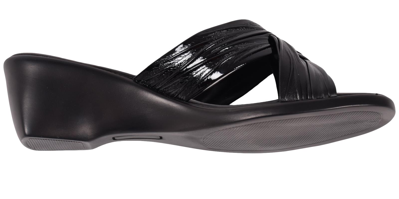 Boulevard Ladies Crossover Mule Sandal Wedge Heel Slip On Padded Socks Size 3-8 - Picture 21 of 40