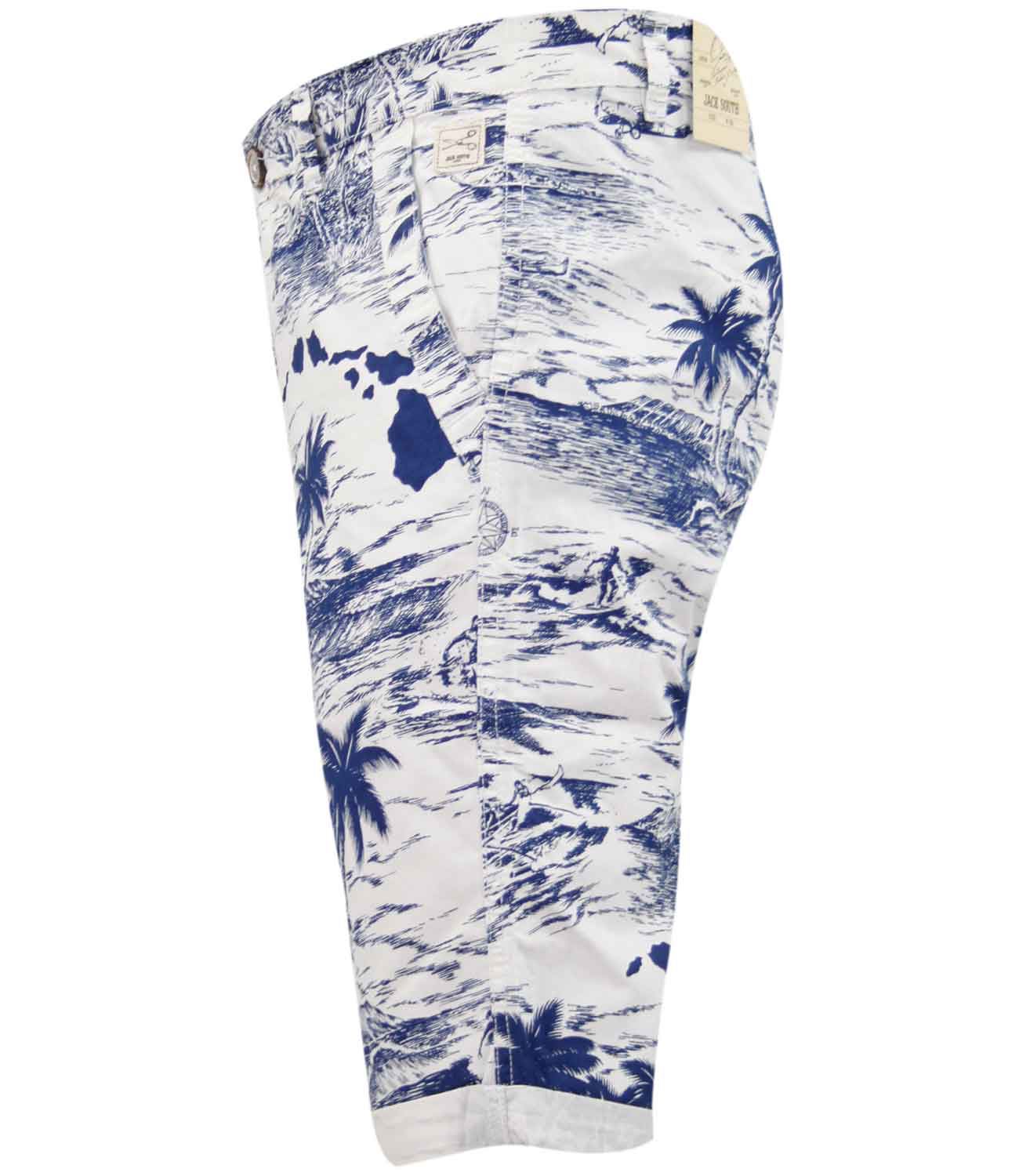 Mens Chino Shorts Summer Hawaiian Floral Casual Beach Cotton Pants Short 28-30 - Picture 17 of 17