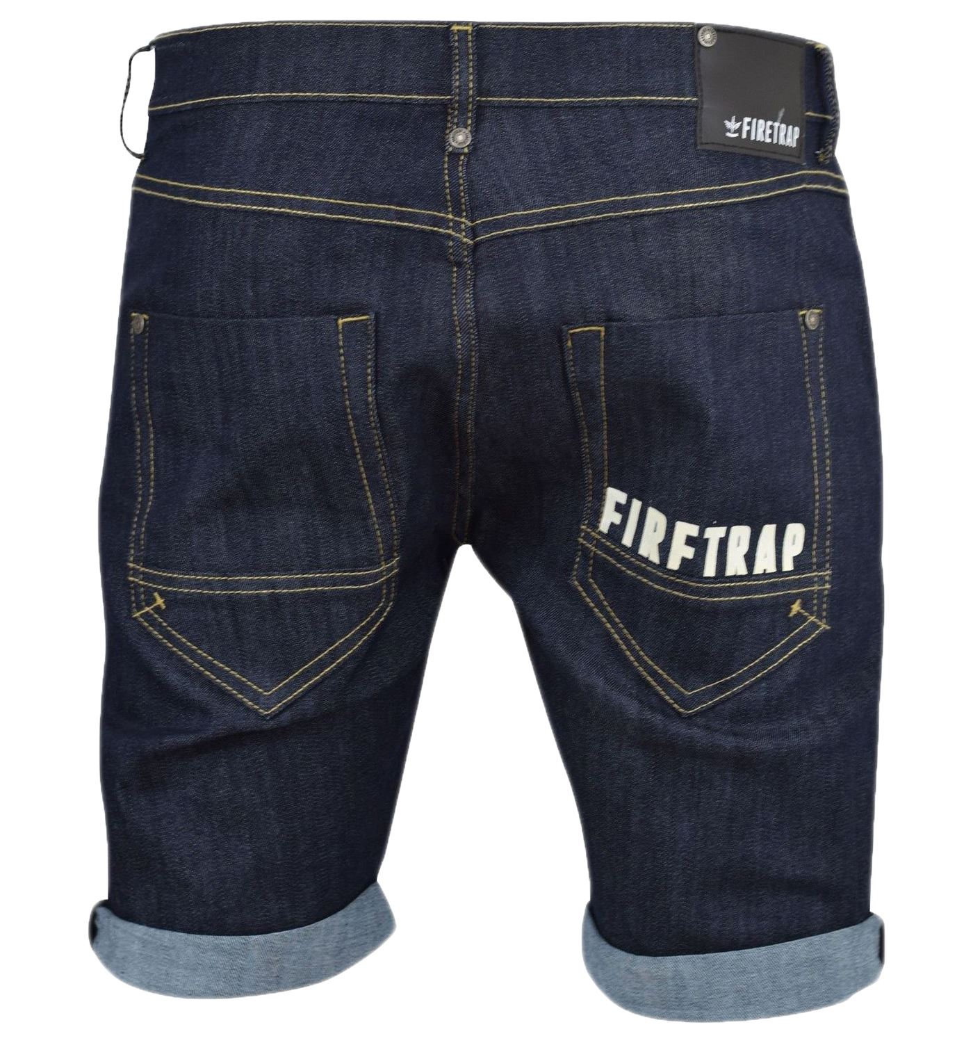 Firetrap Mens Denim Shorts Stretch Regular Fit Rolled Hem Jeans Half Pants 32-38 | eBay
