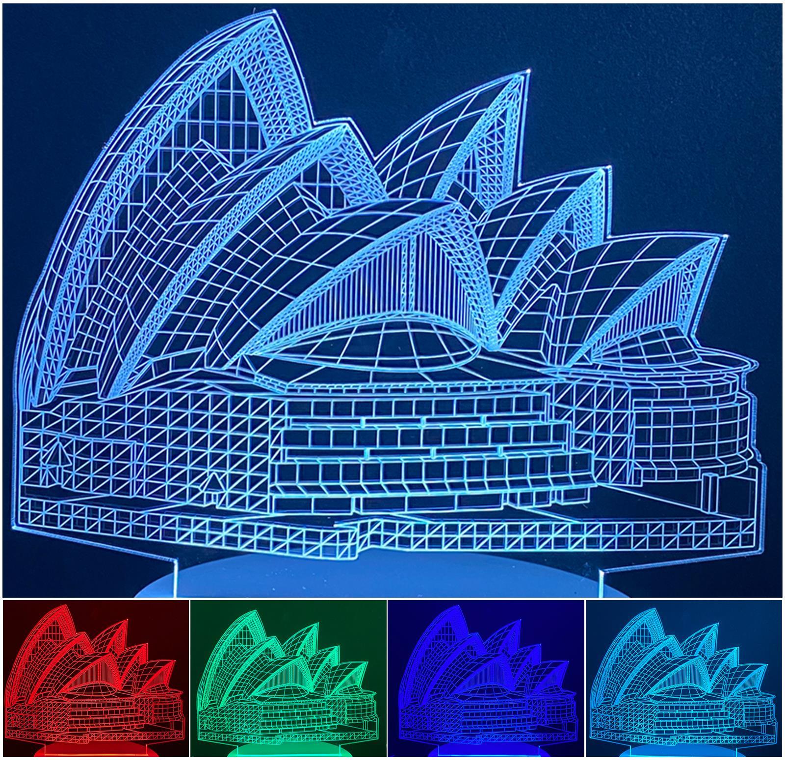 4Pack 3D LED Illusion Table Lamp Kids Gift Night Light Changing Colours Lights - Picture 9 of 21