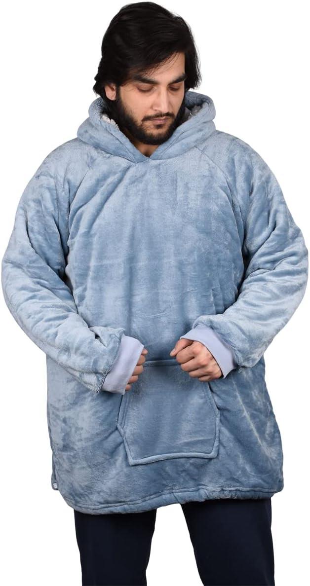 Hoodie Blanket Adult Oversized Sweatshirt Sherpa Fleece Big Hooded Ultra Plush - Picture 283 of 353