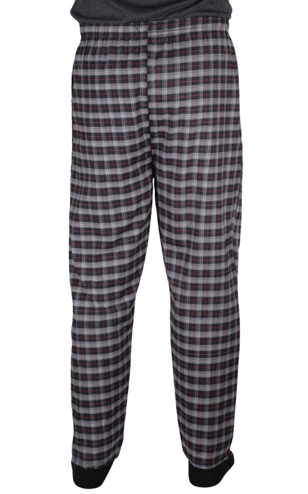 Paquete de 2 pantalones de pijama para hombre tejidos a cuadros de algodón ropa de dormir a cuadros pantalones de salón - Imagen 25 de 33