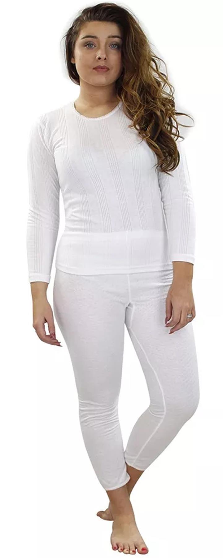 Ladies Thermal Underwear Top Long Sleeve Tshirt Vest Legging Bottom Long Janes - 第 9/28 張圖片