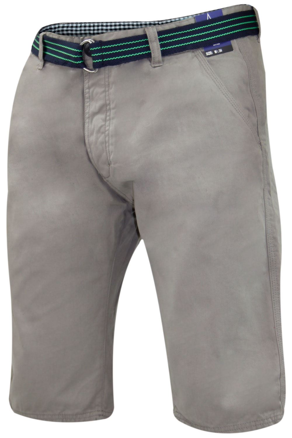 Herren Chino Shorts Freizeit Halb Hose 100% Baumwolle Sommer Jeans Frei Webgürtel - Bild 30 von 79