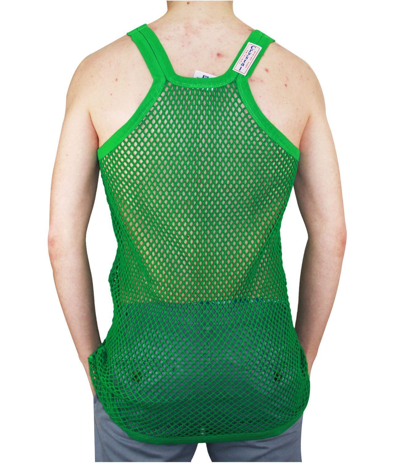 MENS STRING MESH VEST SLIM FIT 100 COTTON FISH NET FITTED TANK TOPS