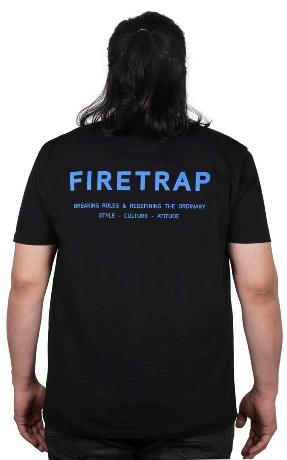 Firetrap Mens Plain T-shirt Crew Neck Short Sleeve T Shirt 100% Cotton Tee Top - Picture 15 of 31