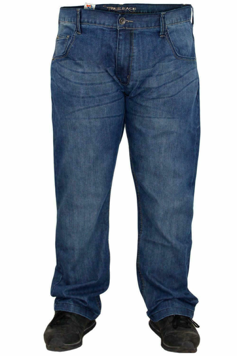 Mens Denim Jeans Regular Fit Straight Leg Cotton Pants Trousers Big & Tall Sizes - Picture 31 of 32