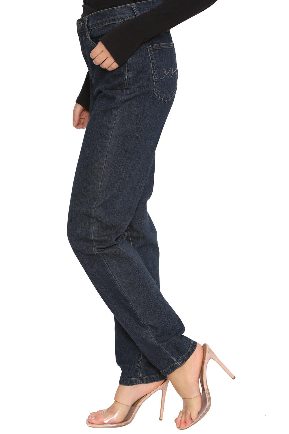 Pantalones de mezclilla elásticos ajustados rectos cintura alta para dama talla 12-28 Reino Unido - Imagen 16 de 43