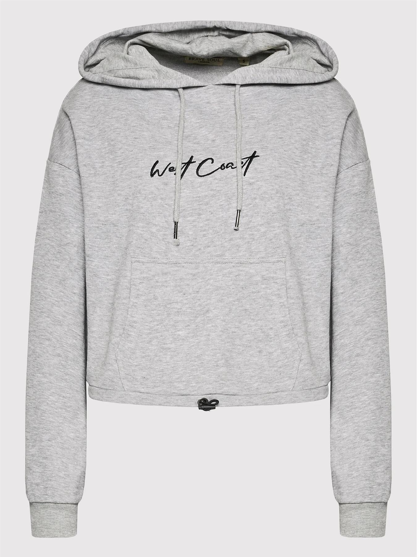 Ladies Cropped Hoodie Top Pullover Crop Top Womens Long Sleeve Plain Sweatshirt - Picture 12 of 20