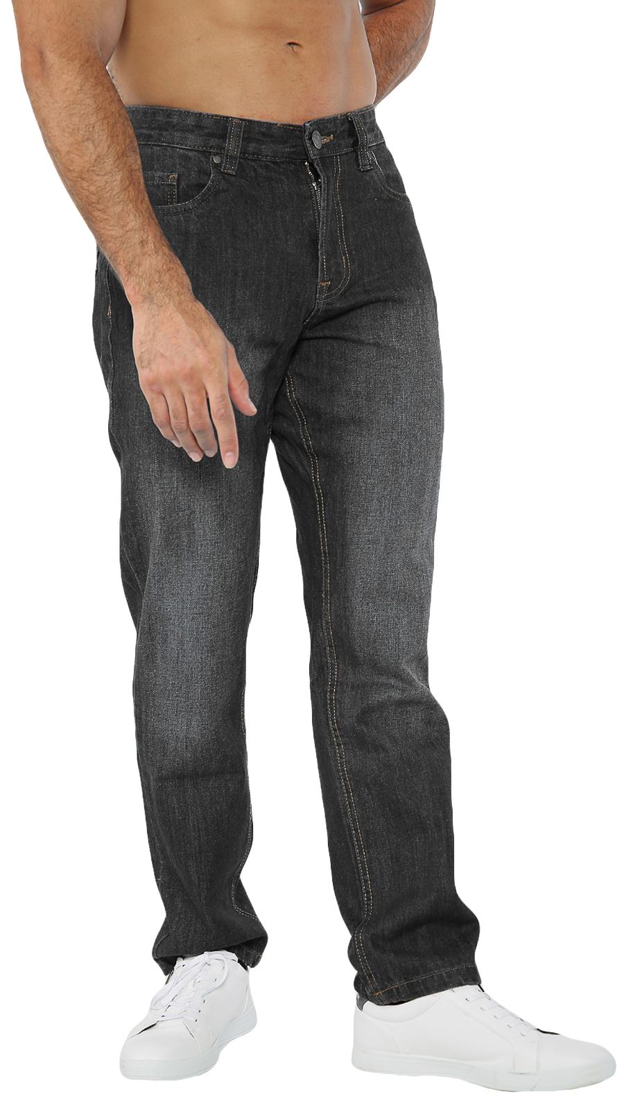 Mens Denim Jeans Regular Fit Straight Leg Cotton Pants Trousers Big & Tall Sizes - Picture 13 of 32