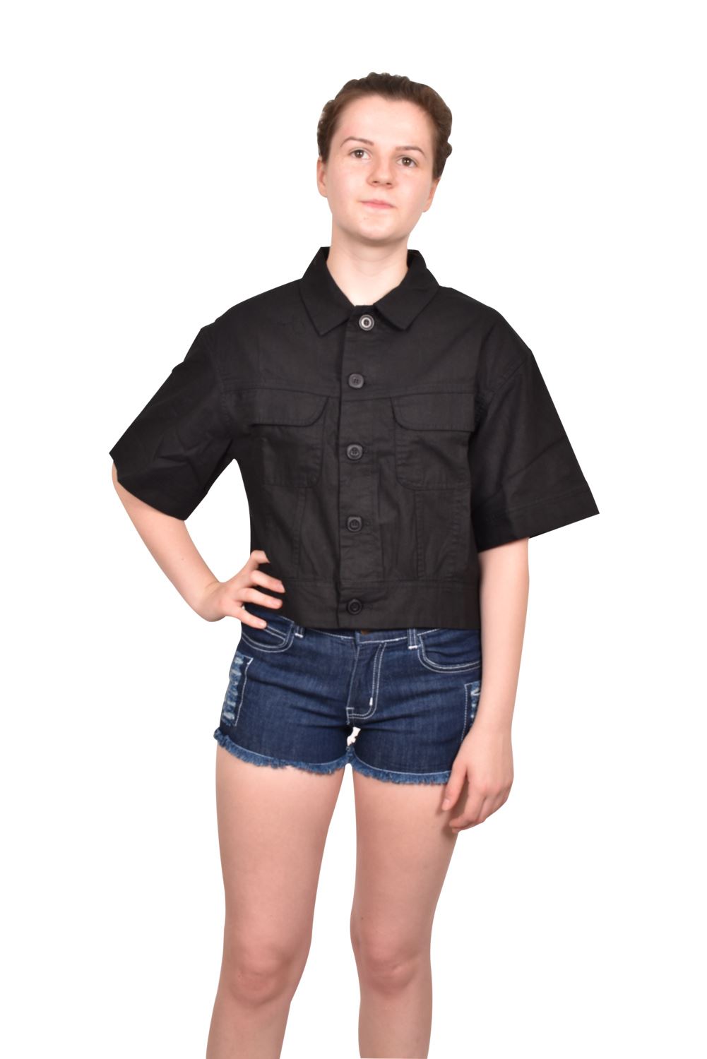Womens Premium Jacket Casual Ladies Trendy Stylish Front Pockets Cropped Top S-L - Picture 2 of 21