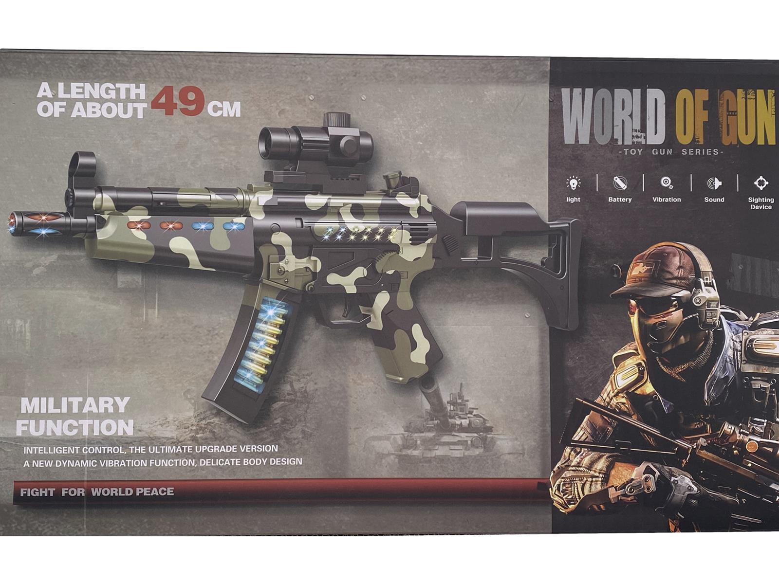 Kids Army Assault Machine Gun Toy with Lights, Sound & Vibration – 49cm 3+ Gift - Picture 2 of 8