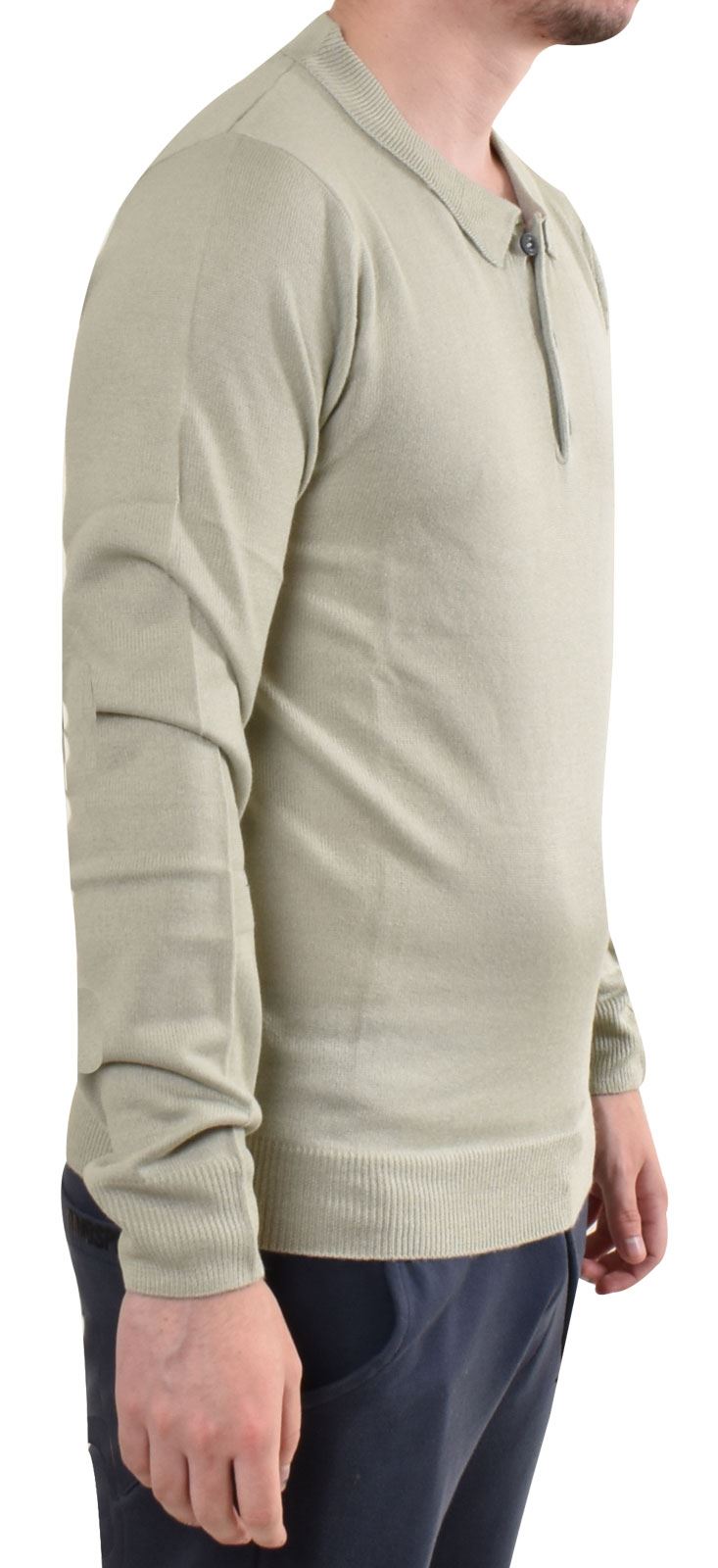 Mens Polo Tee Shirt Long Sleeves Cotton Plain Regular Fit Ribbed Cuff Top
