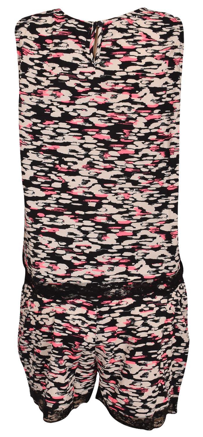 Conjunto de Top y Pantalones Cortos de Encaje Estampado Animal Damas Co-Ord Dos Piezas Flippy - Imagen 11 de 11