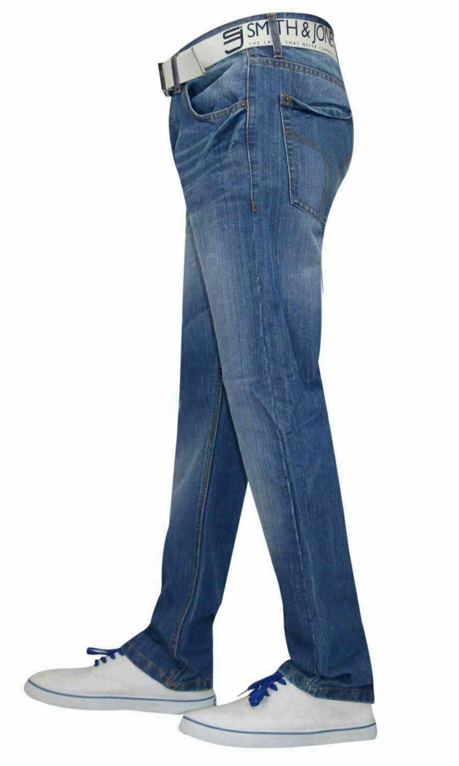 Pantalones de mezclilla Smith and Jones para hombre de ajuste regular cintura recta 36 32 34 - Imagen 10 de 17