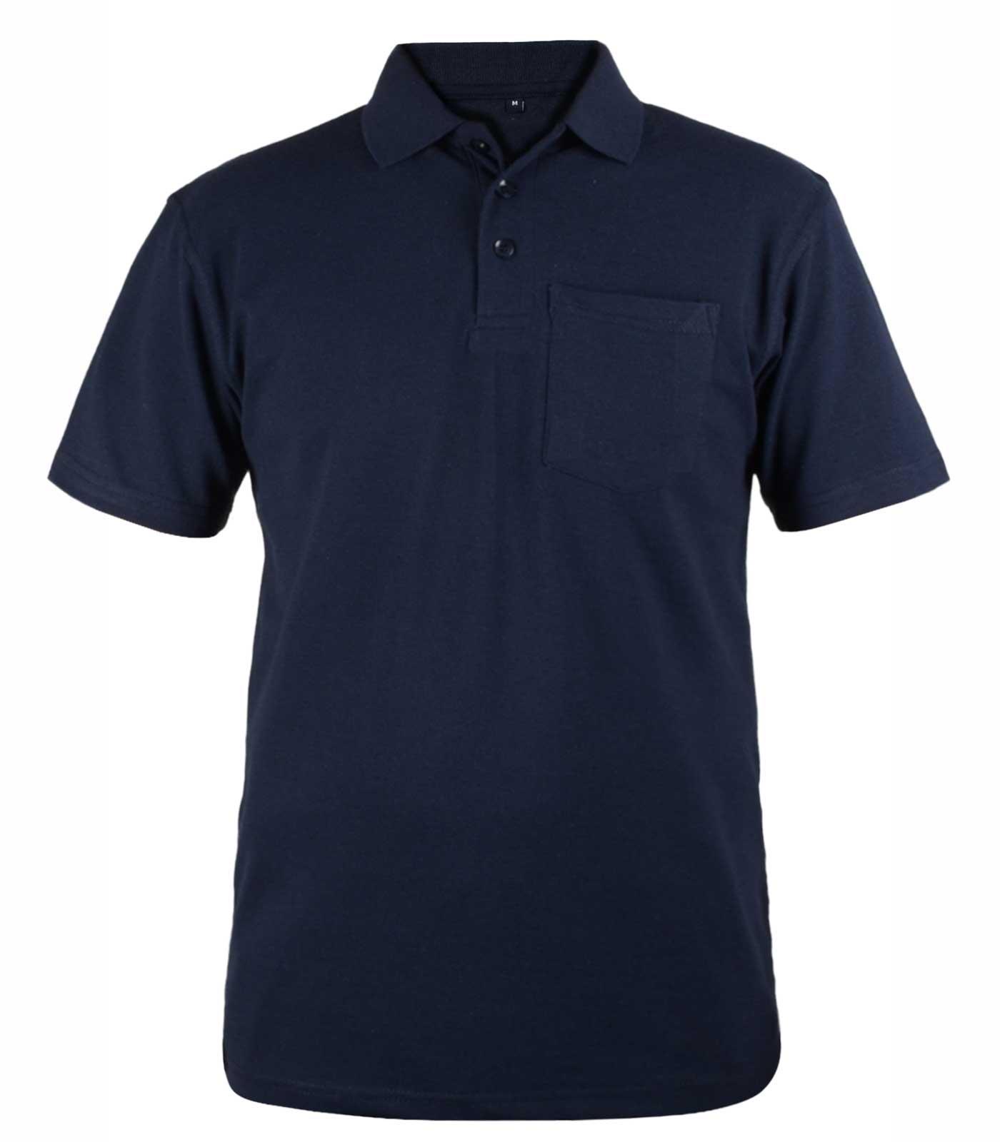 Mens Polo Shirts Casual Work T Shirt Pocket Plain Pique Classic Short Sleeve Tee - Picture 8 of 10