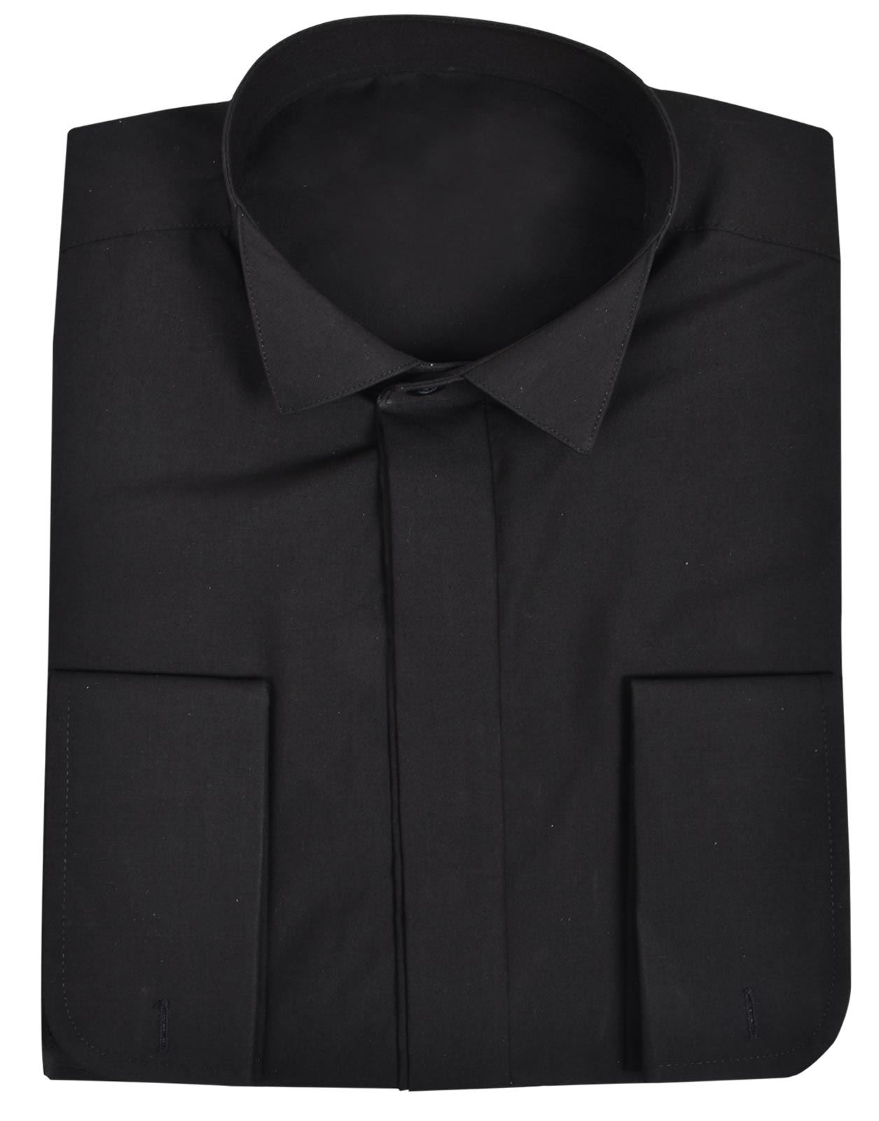 Mens Plain Shirt Collar Double Cuff 