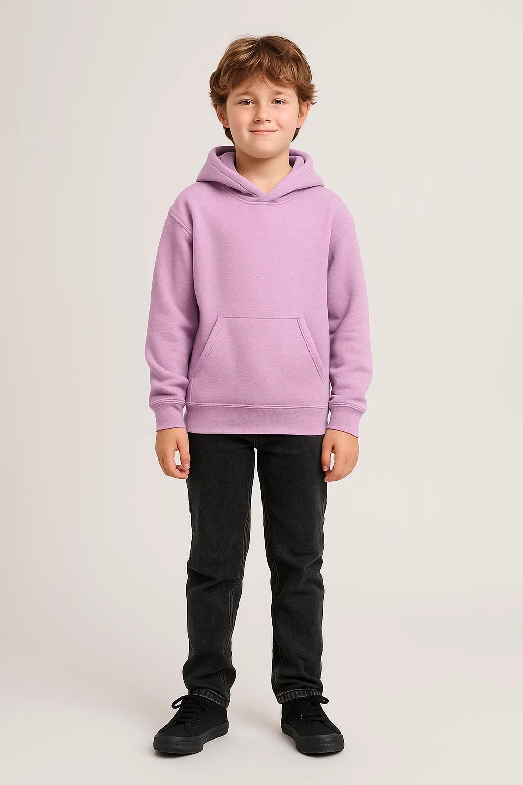 Kids Girls Boys Plain Hooded Jumper Fleece Pullover Hoodie Unisex Sweatshirt - Picture 122 of 128