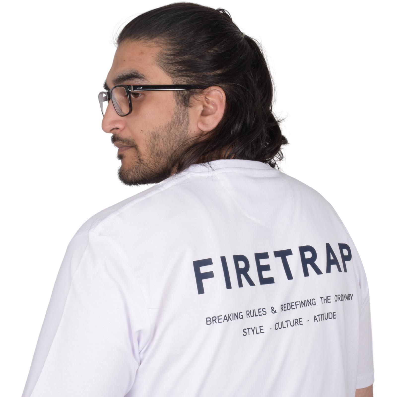 Firetrap Mens Plain T-shirt Crew Neck Short Sleeve T Shirt 100% Cotton Tee Top - Picture 30 of 31