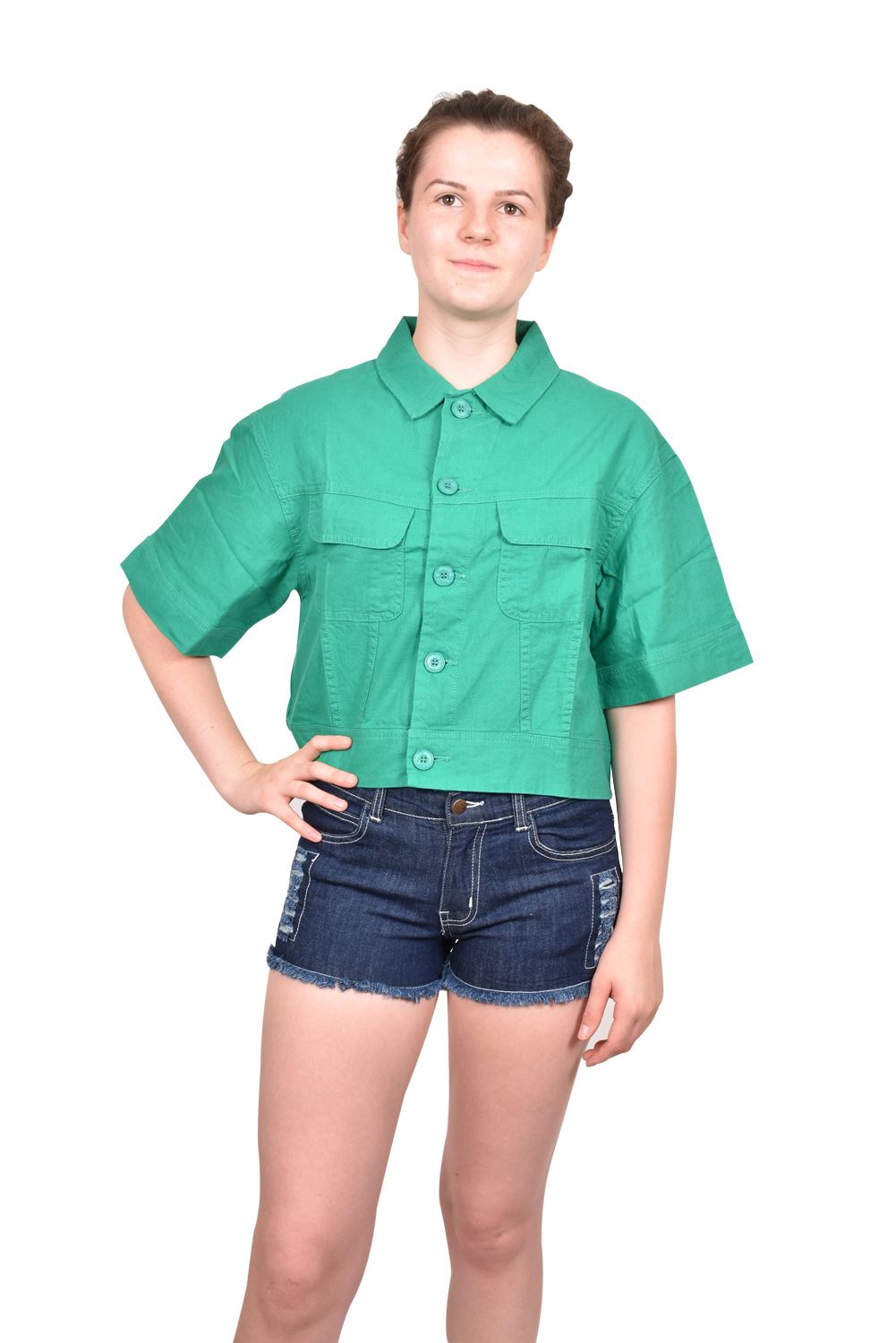 Womens Premium Jacket Casual Ladies Trendy Stylish Front Pockets Cropped Top S-L - Picture 12 of 21