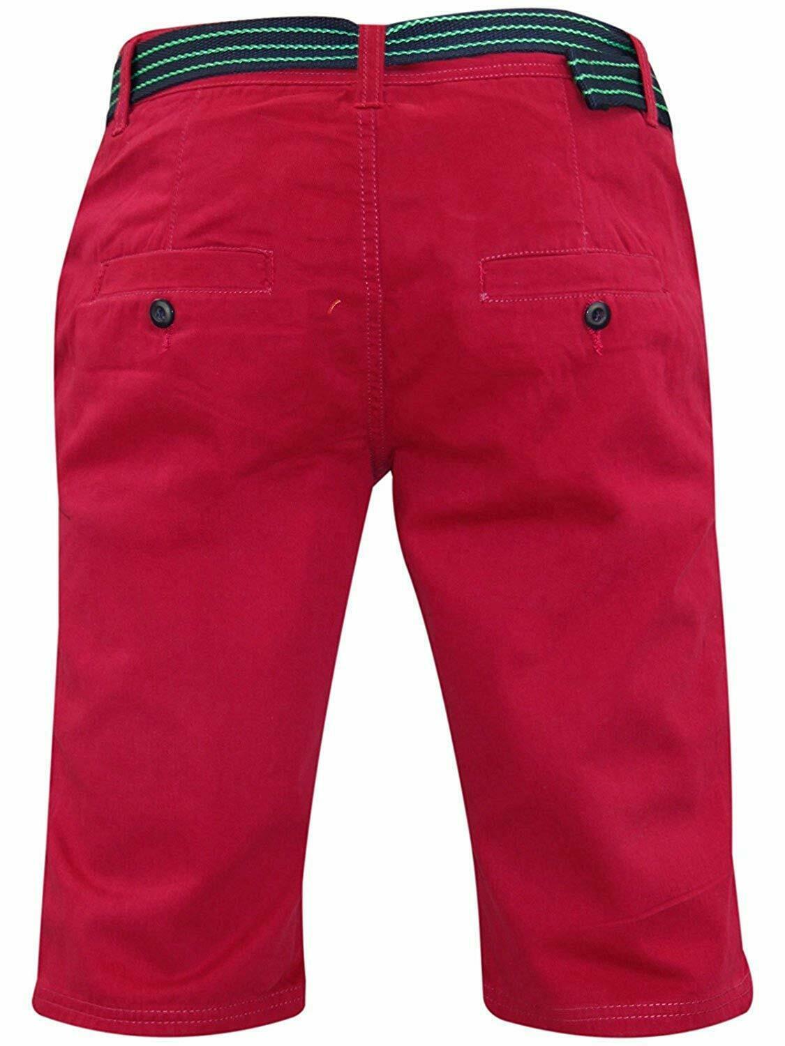 Herren Chino Shorts Freizeit Halb Hose 100% Baumwolle Sommer Jeans Frei Webgürtel - Bild 65 von 79