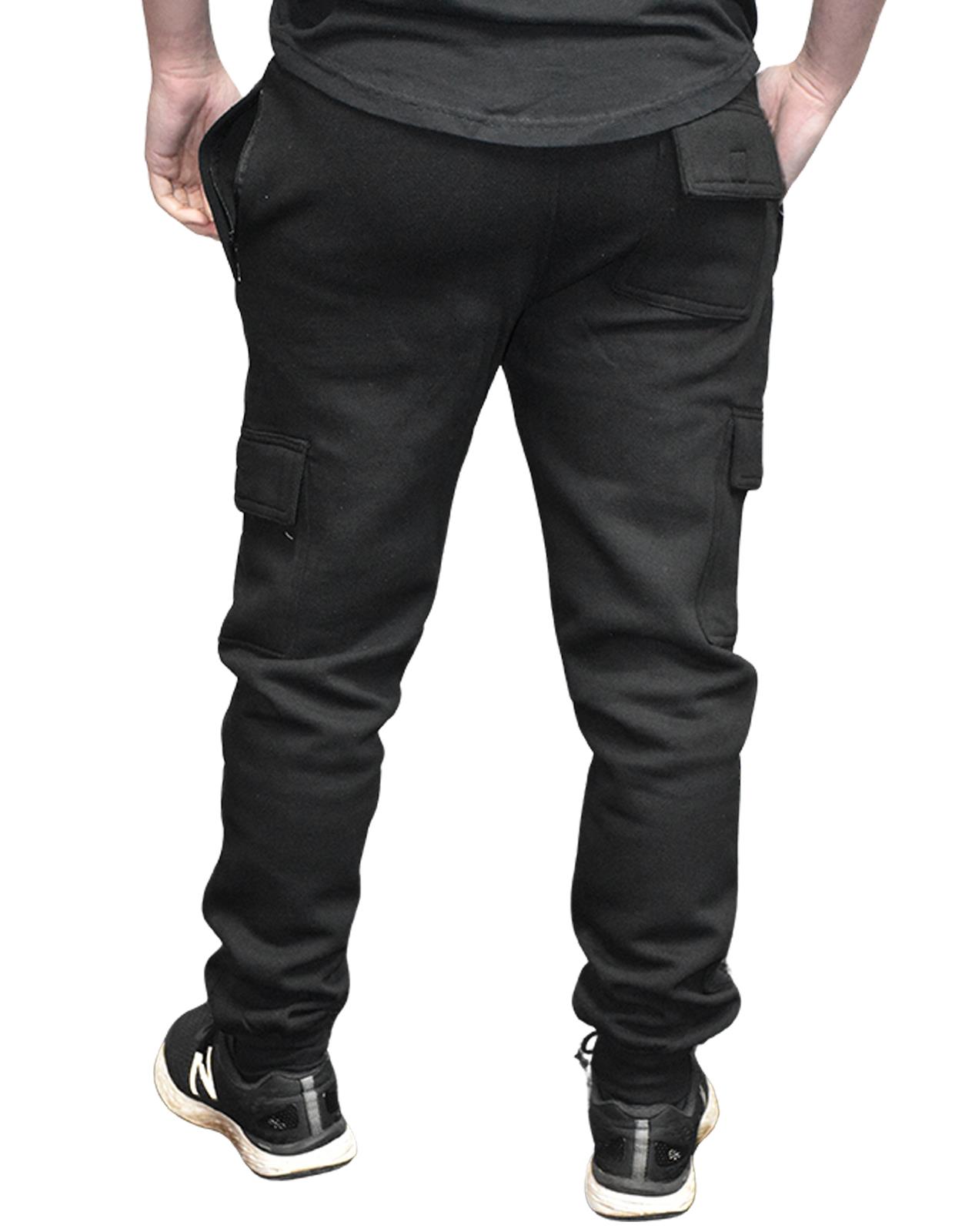 Mens Cargo Jogging Bottoms Fleece Trousers Five-Pocket Casual Gym Joggers S-2XL - Picture 15 of 51