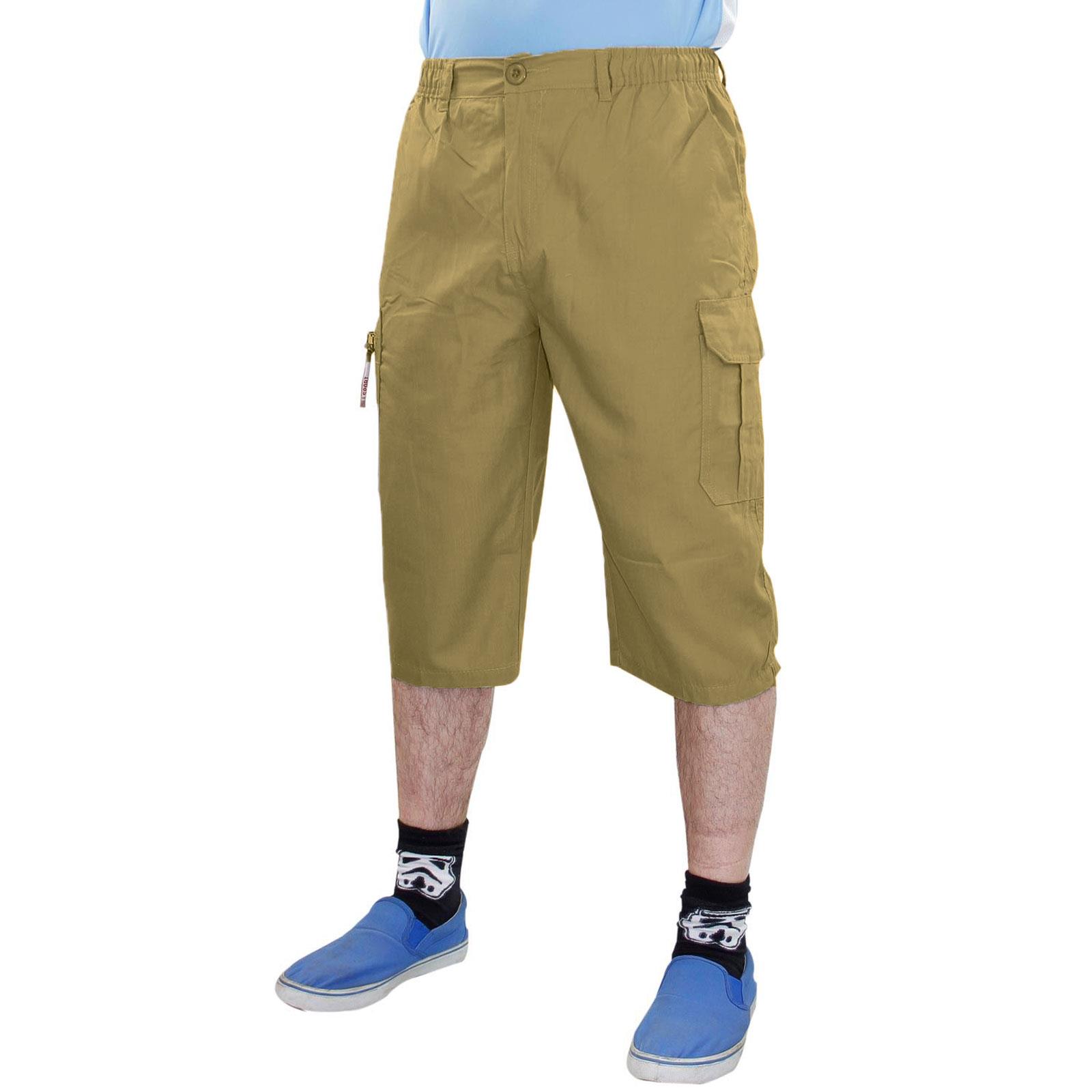 Herren 3/4 Shorts Gummibund Uni Cargo Kampf Arbeit Dreiviertel Hose - Bild 11 von 17