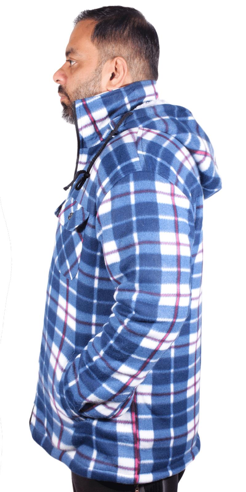 Camisa acolchada para hombre Sherpa forrada de piel leñador chaqueta de trabajo gruesa informal sudadera con capucha - Imagen 22 de 48