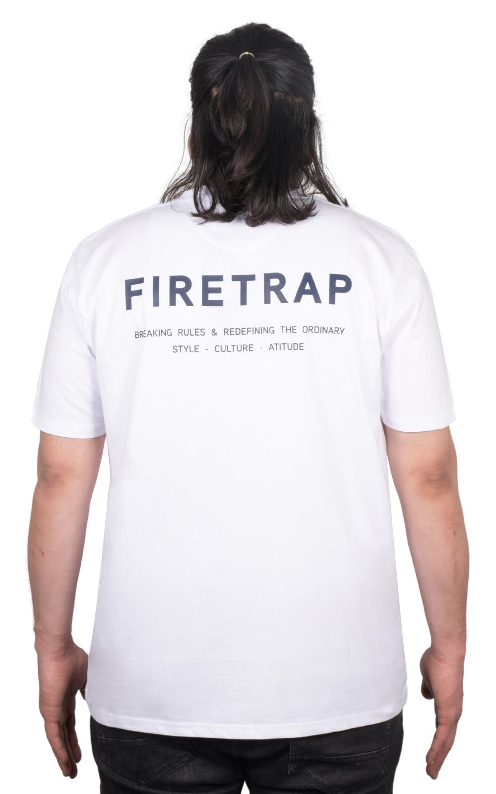Firetrap Mens Plain T-shirt Crew Neck Short Sleeve T Shirt 100% Cotton Tee Top - Picture 29 of 31