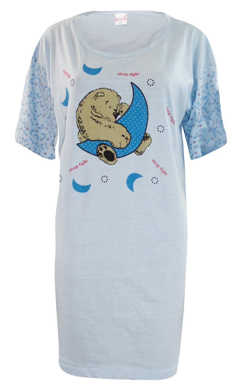 5 Pack Nightdress Nightie Women Cotton Ladies Short Sleeve Nightshirt Nightwear - Picture 28 of 59