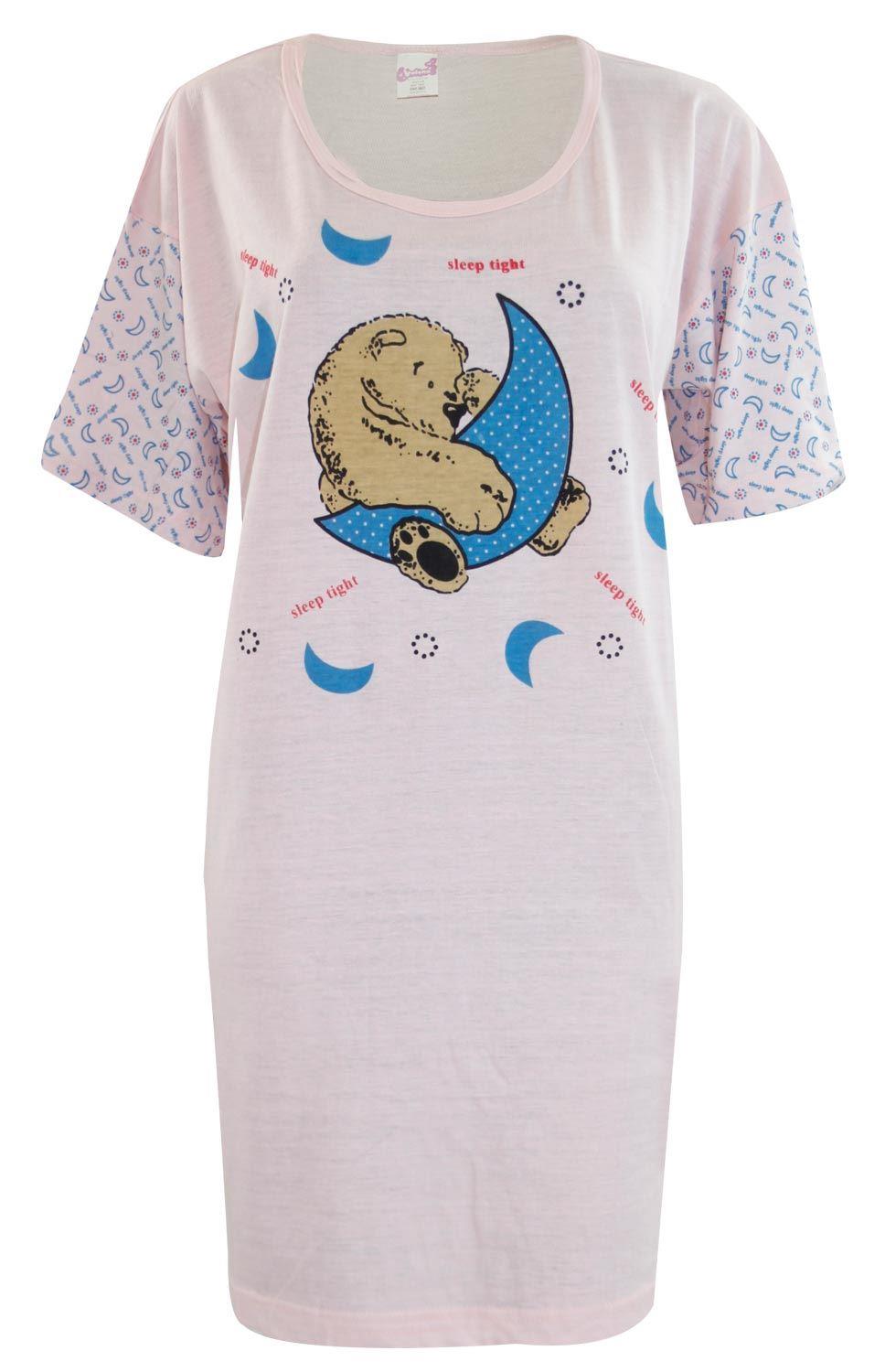 5 Pack Nightdress Nightie Women Cotton Ladies Short Sleeve Nightshirt Nightwear - Picture 53 of 59