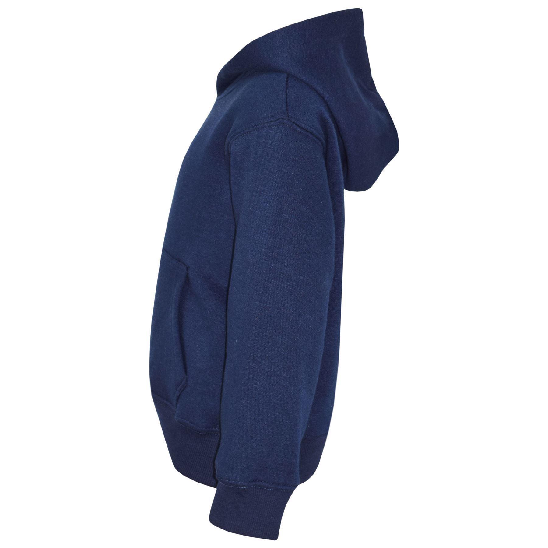 Kids Girls Boys Plain Hooded Jumper Fleece Pullover Hoodie Unisex Sweatshirt - Picture 73 of 128