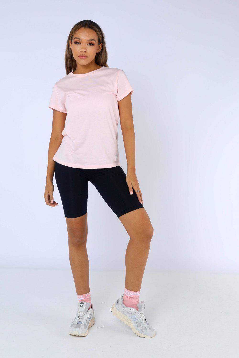 CAMISETA DE SEÑORA LISA MUJER MANGA CORTA CUELLO REDONDO CAMISETA TOP TALLA GRANDE REINO UNIDO 8-16 - Imagen 3 de 4