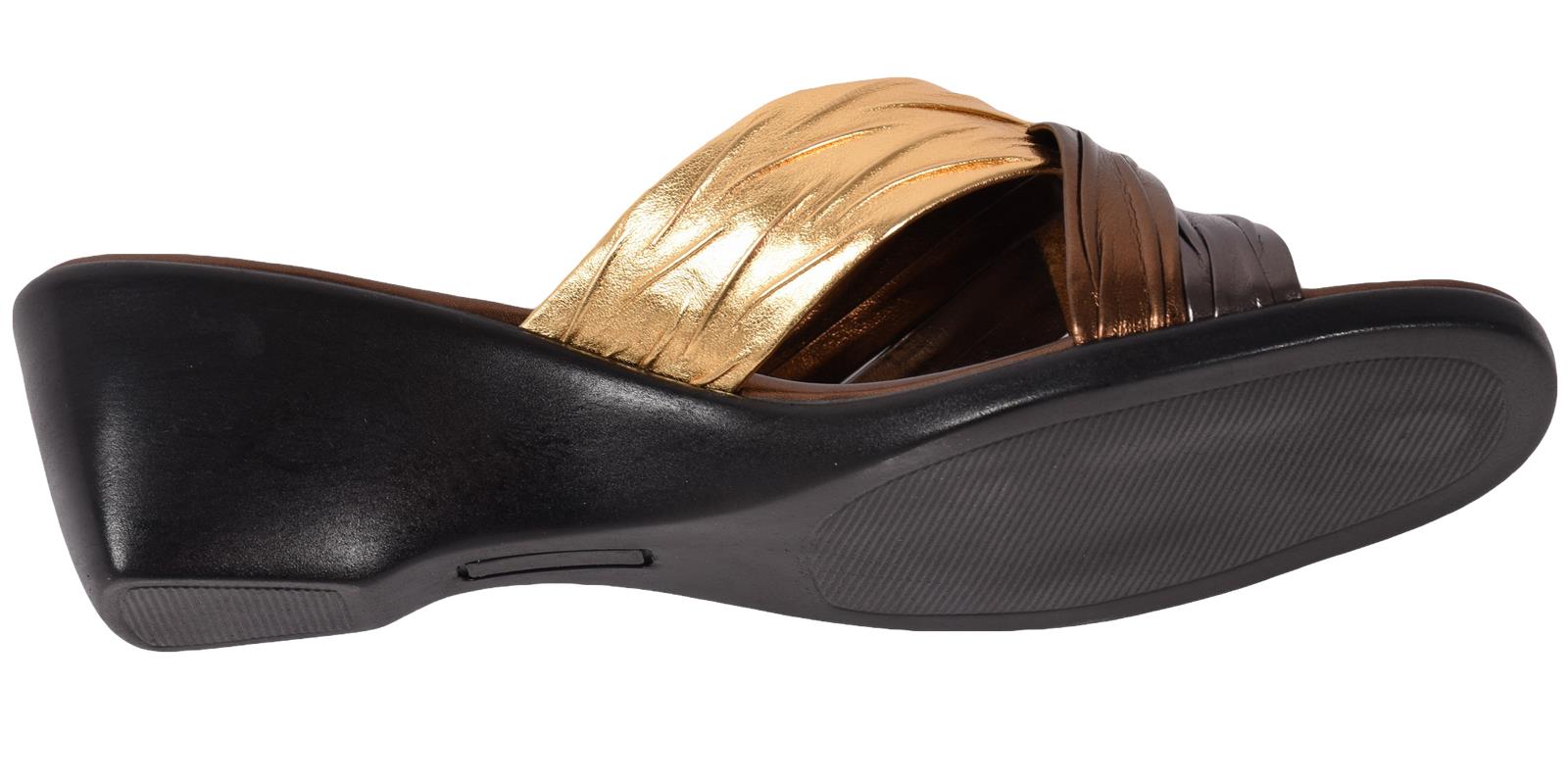 Boulevard Ladies Crossover Mule Sandal Wedge Heel Slip On Padded Socks Size 3-8 - Picture 30 of 40