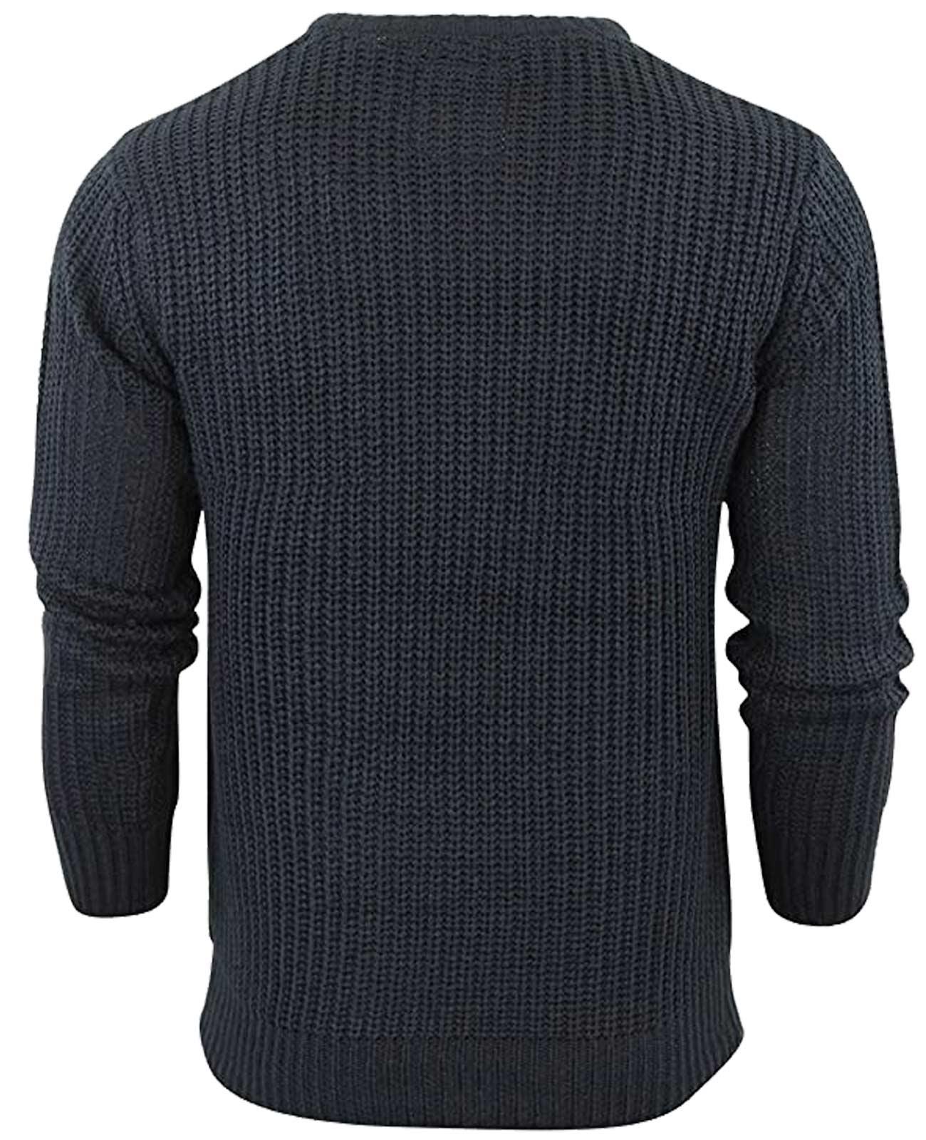 Brave Soul Mens Cable Knit Fisherman Knitted Jumper Weave Warm Pullover Sweater - Picture 41 of 51