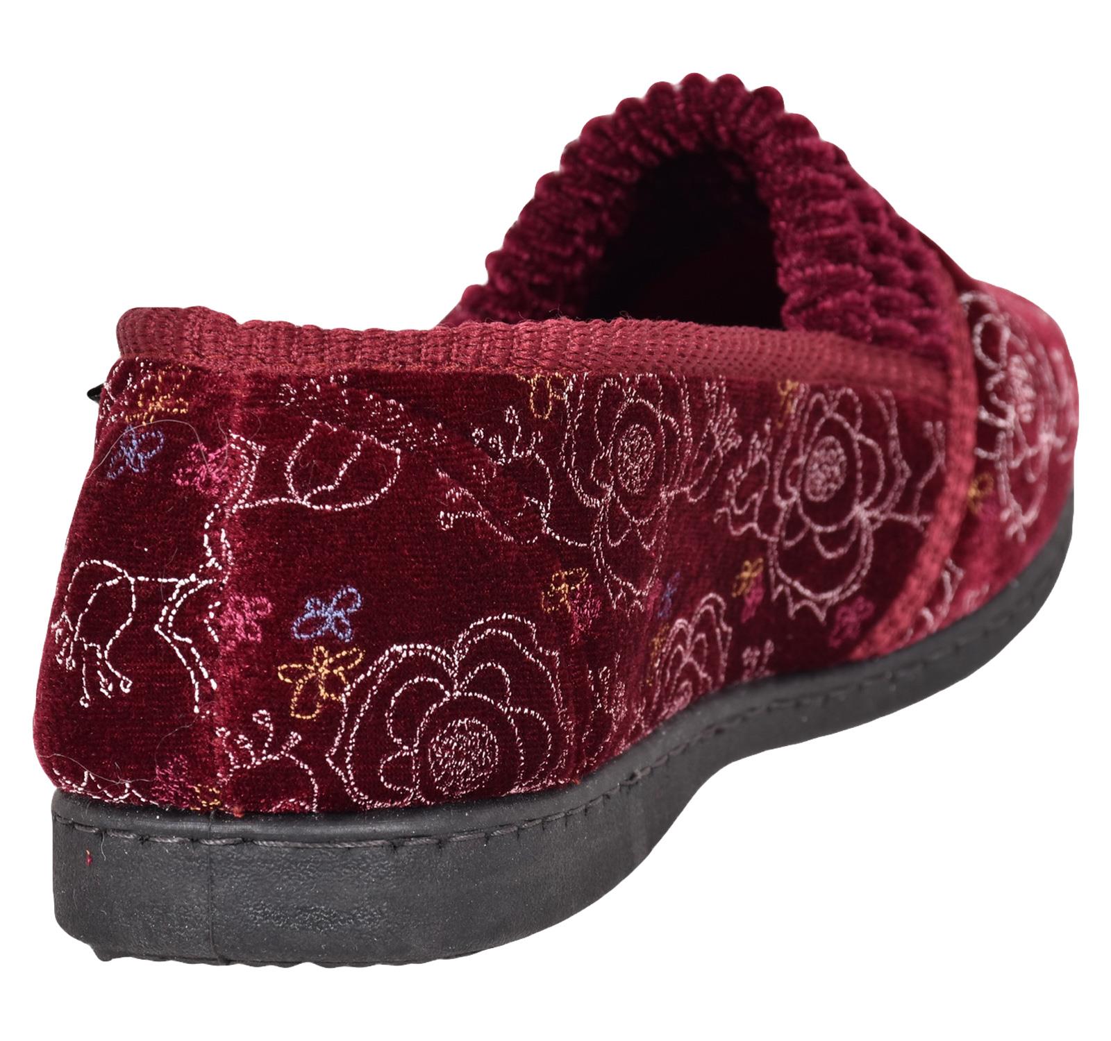 Ladies Slippers Slip on Winter Ballerina Elastic Font Soft Indoor