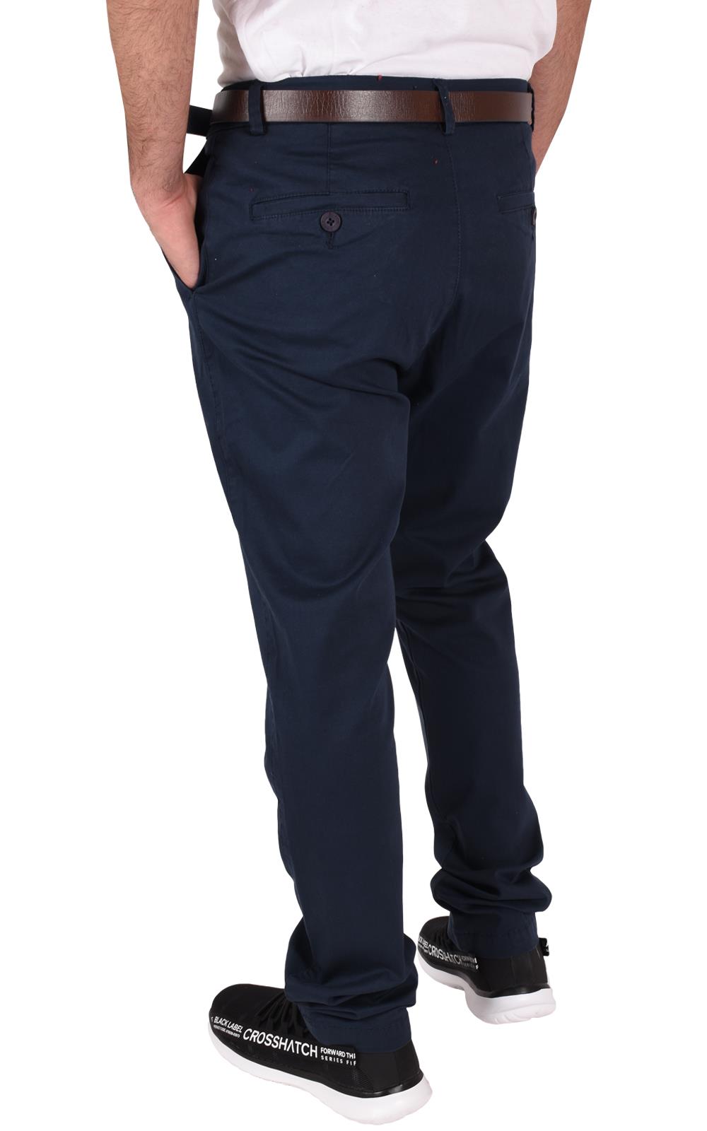 Mens Chino Jeans Regular Fit Stretch Cotton Straigt Leg Pants Trouser