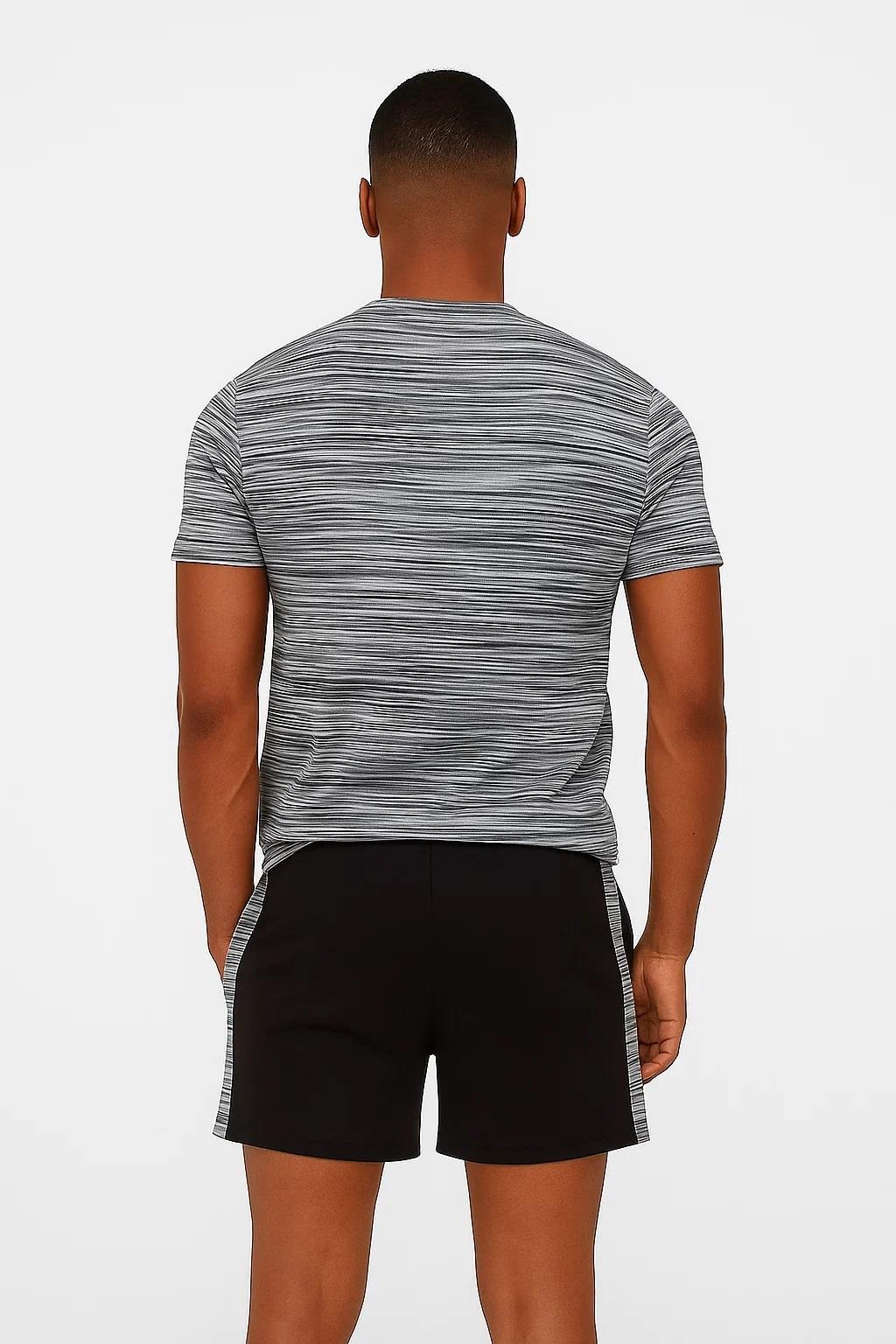 Conjunto de pantalones cortos para hombre camiseta ropa de salón de verano manga corta chándal teñido de moda pijamas - Imagen 4 de 10