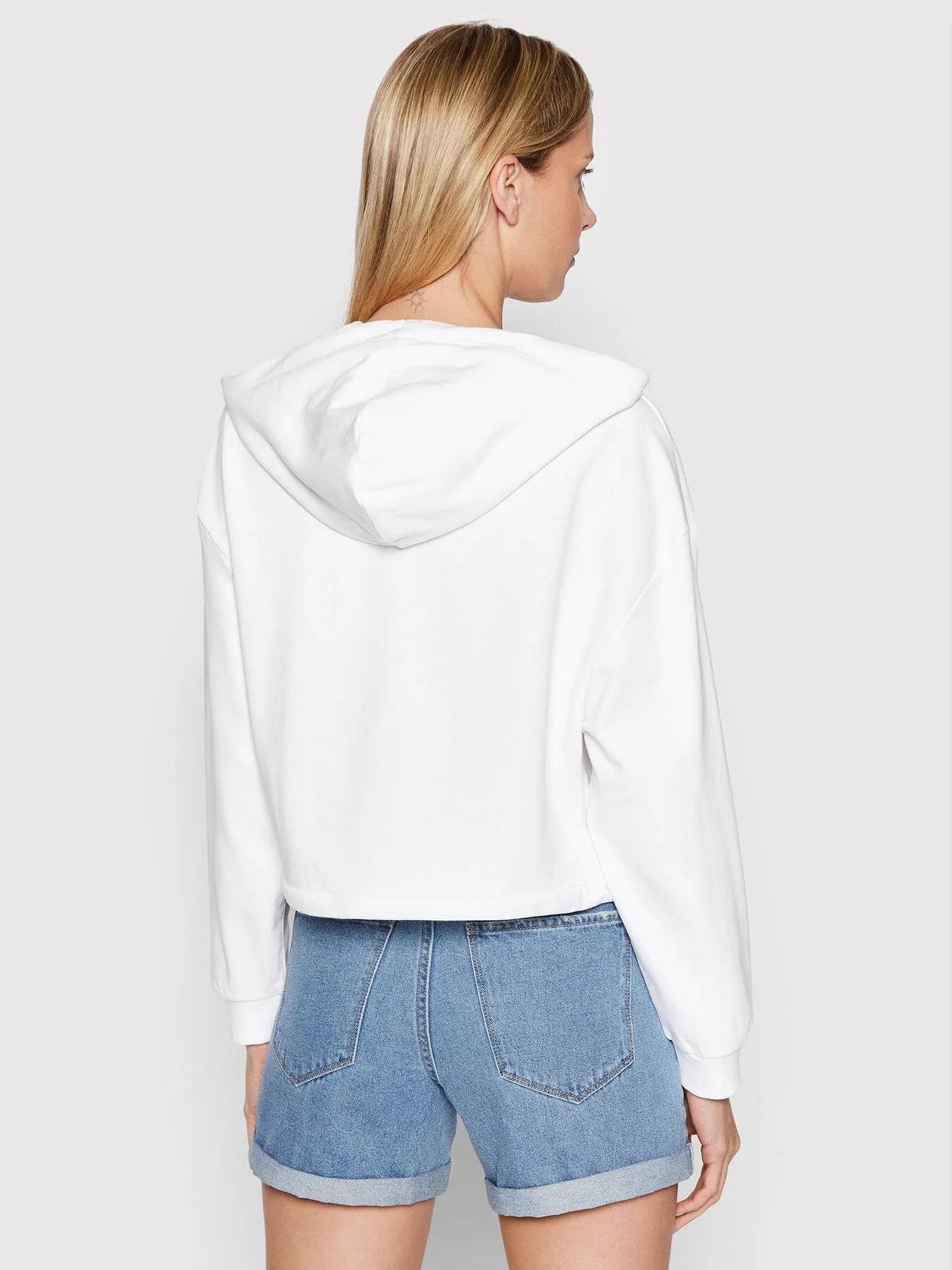 Ladies Cropped Hoodie Top Pullover Crop Top Womens Long Sleeve Plain Sweatshirt - Picture 20 of 20