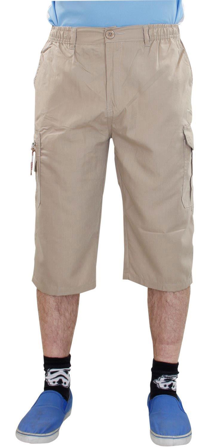 Herren 3/4 Shorts Gummibund Uni Cargo Kampf Arbeit Dreiviertel Hose - Bild 13 von 17