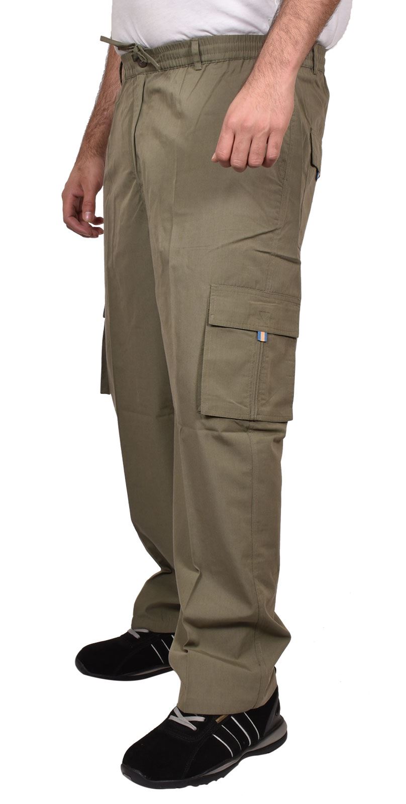 Mens Cargo Trousers Combat Work Lightweight Elasticated Tactical Pro ...