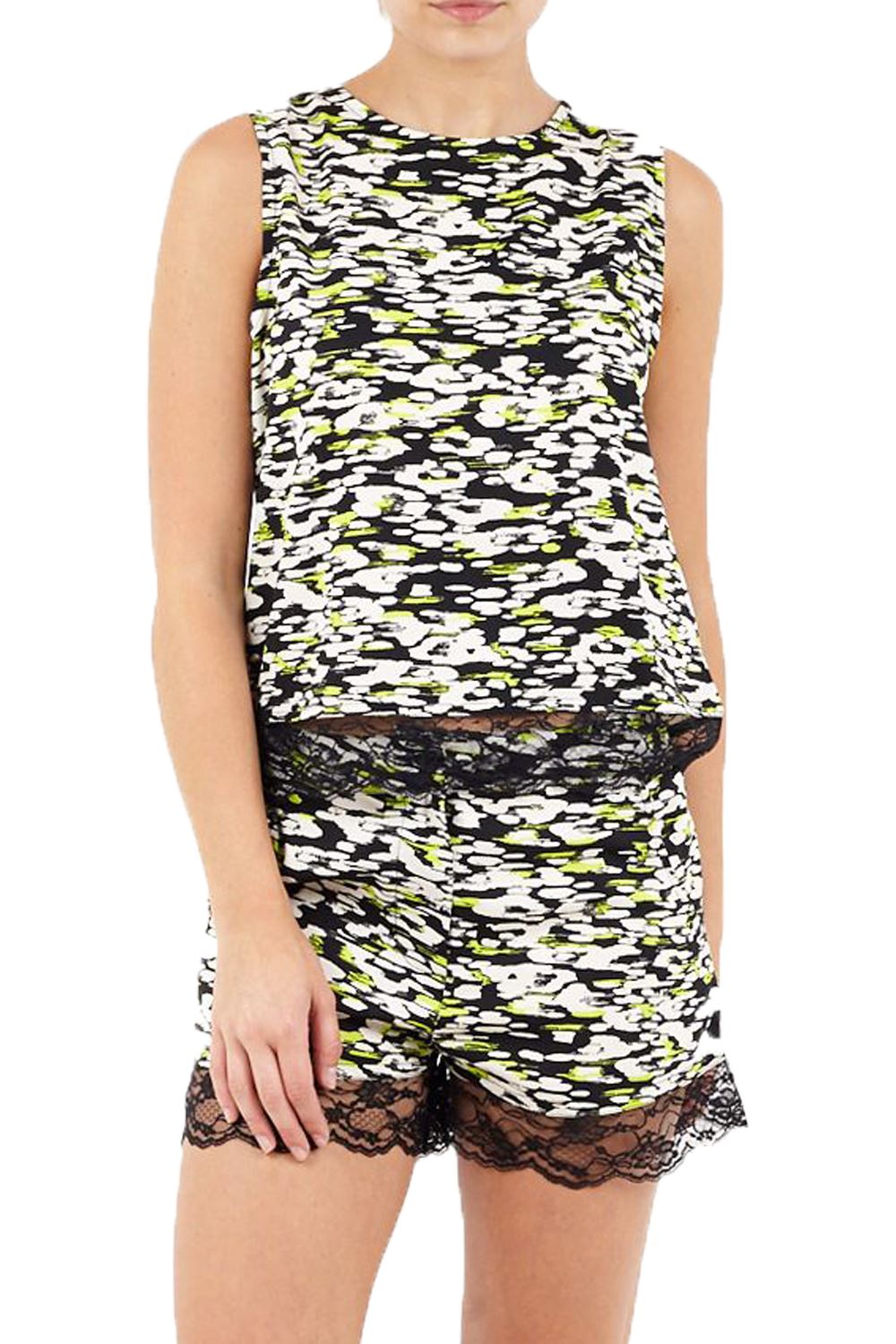 Conjunto de Top y Pantalones Cortos de Encaje Estampado Animal Damas Co-Ord Dos Piezas Flippy - Imagen 7 de 11