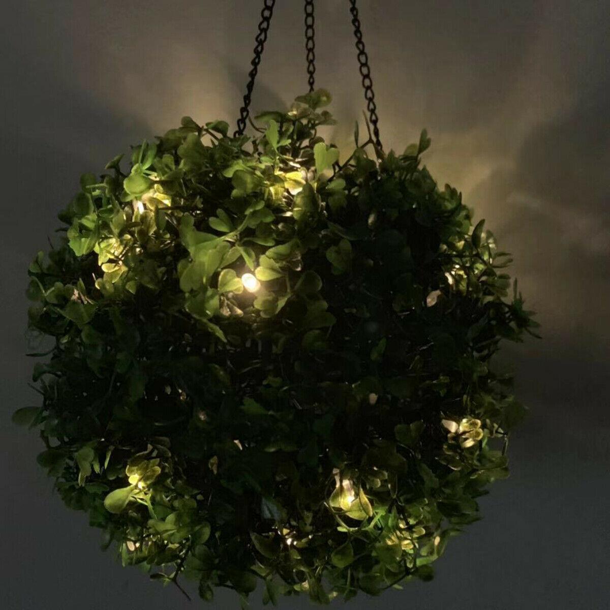 SOLAR POWERED TOPIARY Ball 20 LED Lights Dual Function 27CM Static