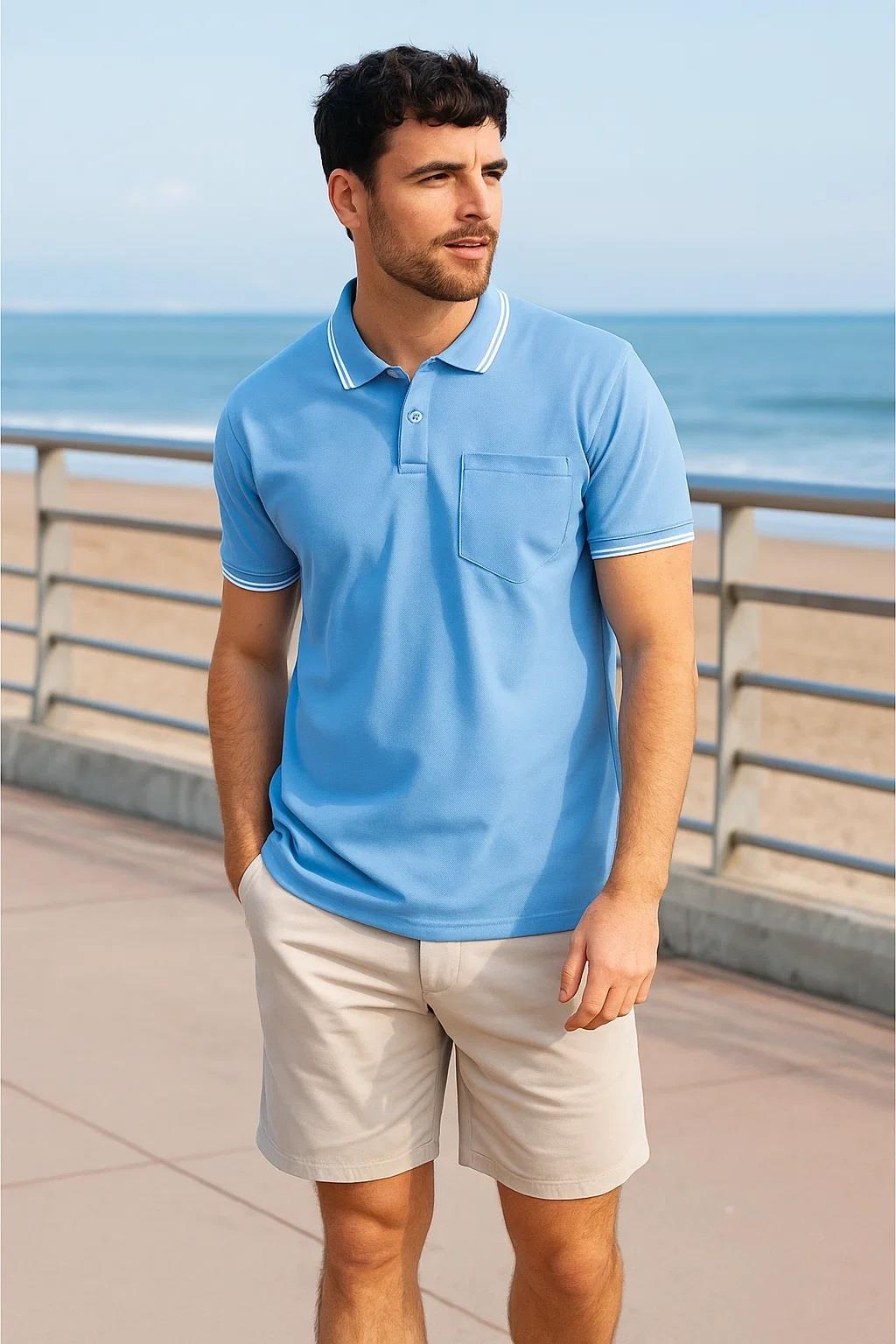 4er / 6er Pack Herren Tip Poloshirt Kurzarm Uni Piqué Zipfelkragen T-Shirt - Bild 119 von 127
