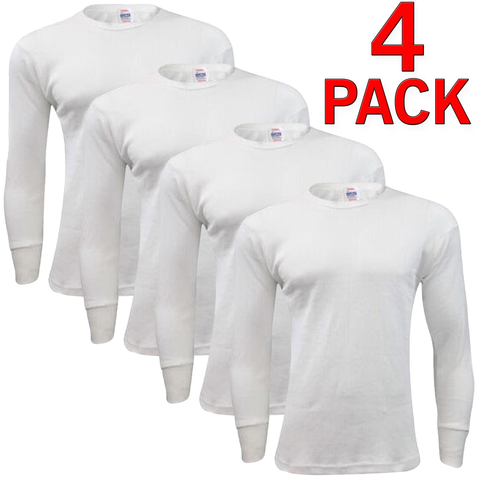 3, 4 Pack Mens Thermal Long Sleeves Shirts Top Winter Warm Long Johns Vest - Picture 28 of 40