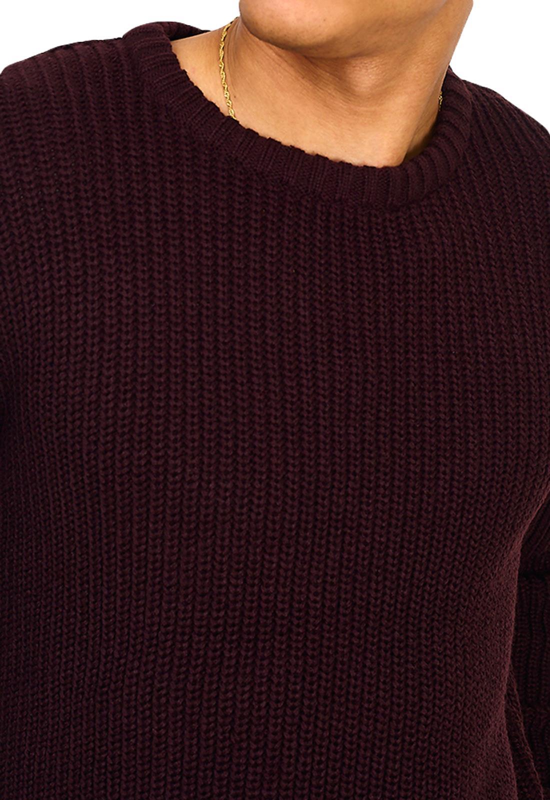 Brave Soul Mens Cable Knit Fisherman Knitted Jumper Weave Warm Pullover Sweater - Picture 23 of 51